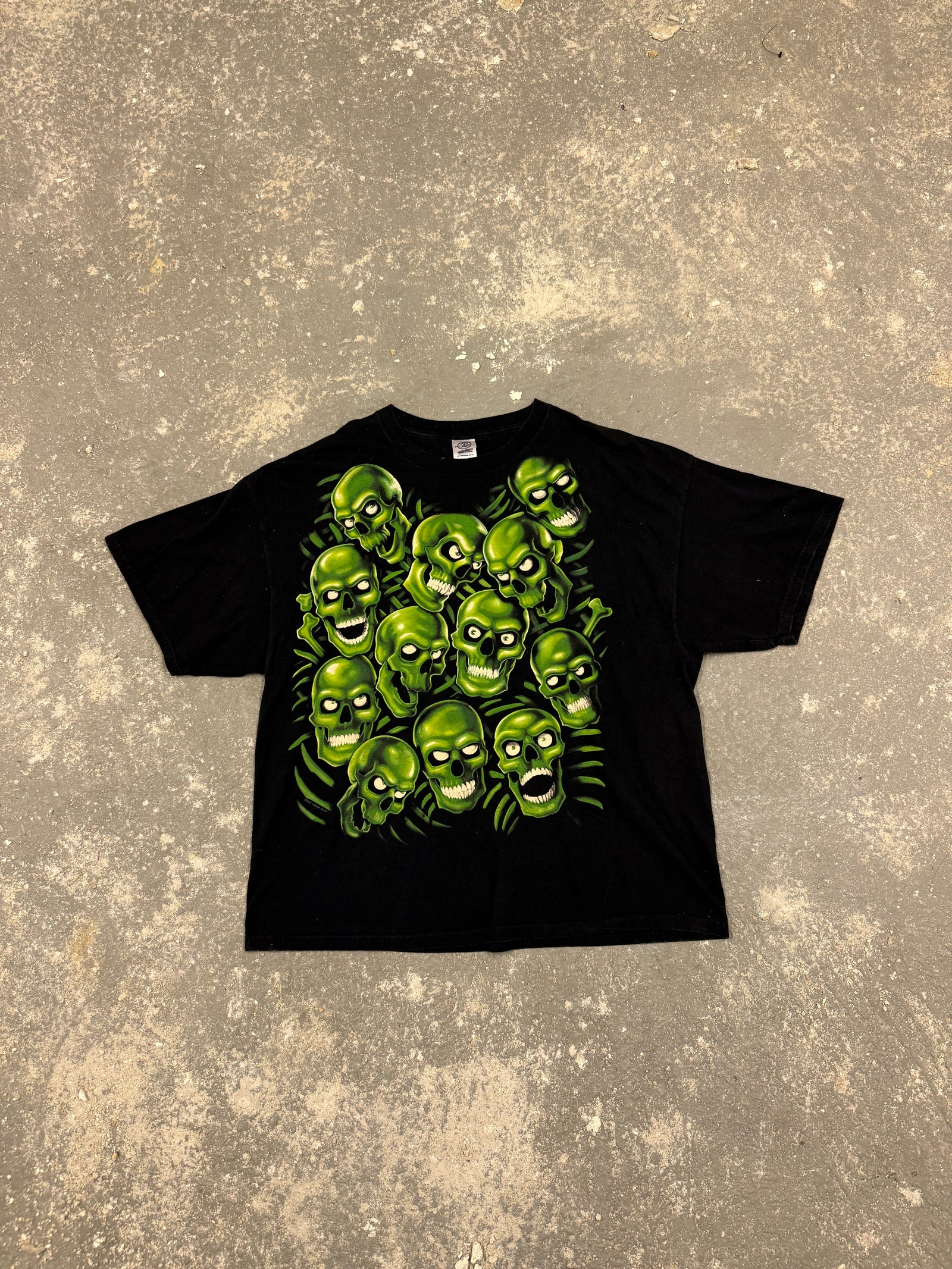 Vintage 90’s Flaming Skull AOP T-shirt (2XL)