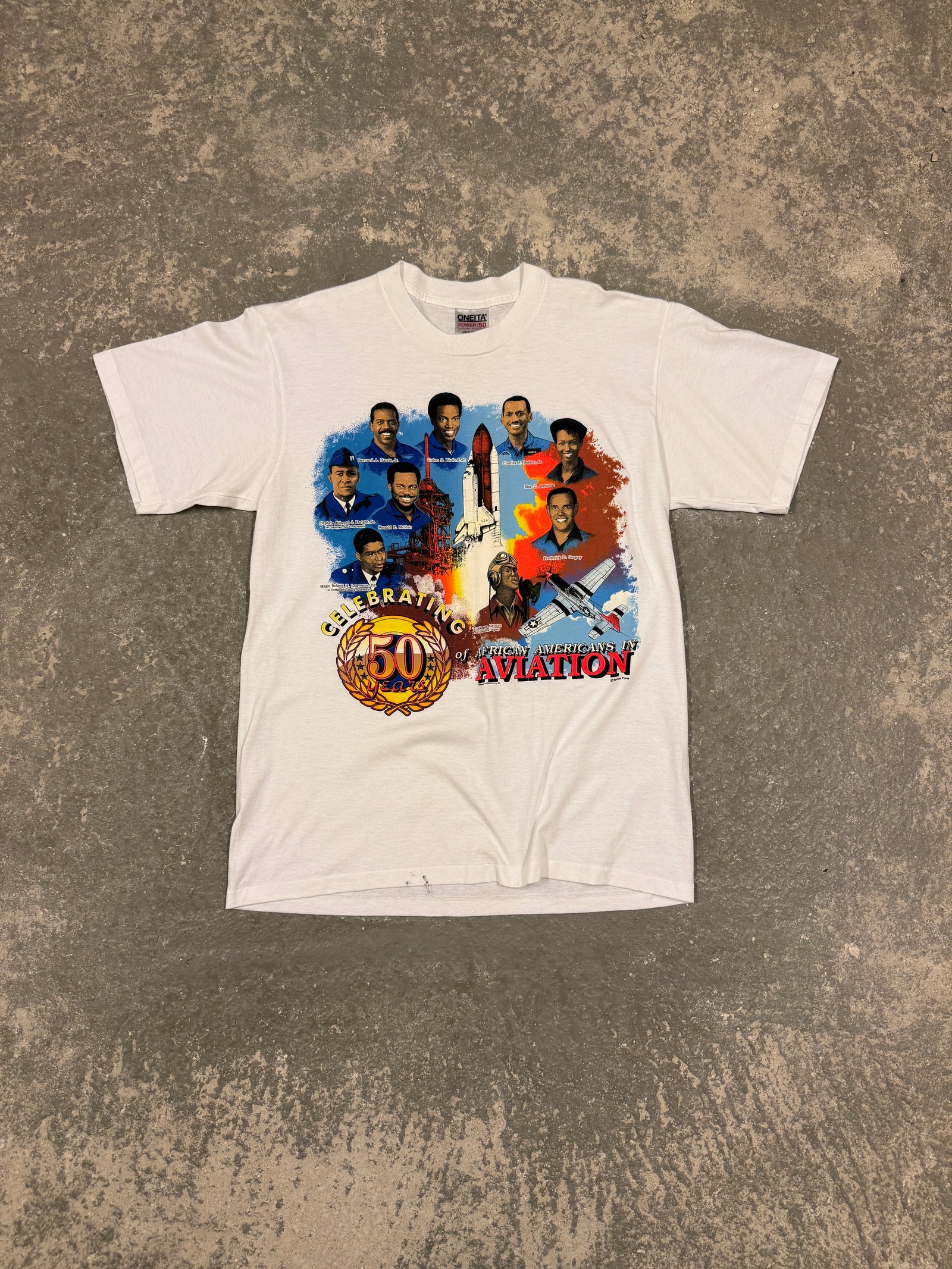 Vintage Celebrating 50 years of African American Aviation T-shirt (XL)