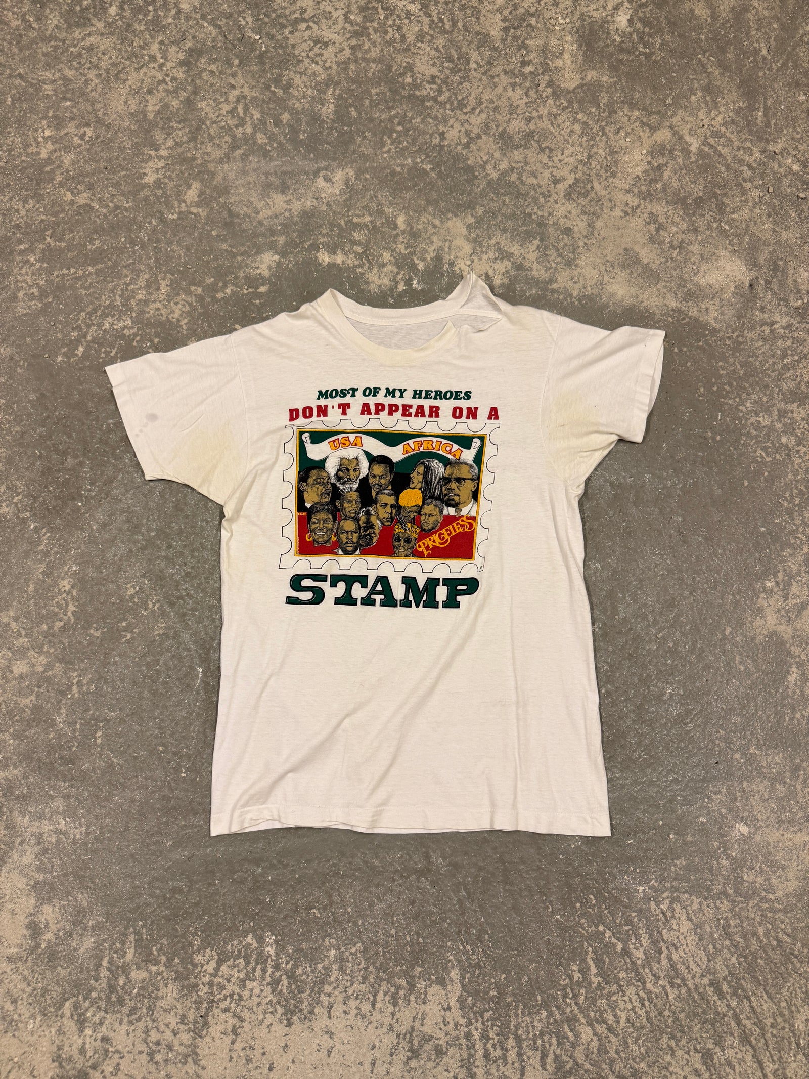Vintage Most of my heroes don’t appear on a stamp T-shirt (XL)