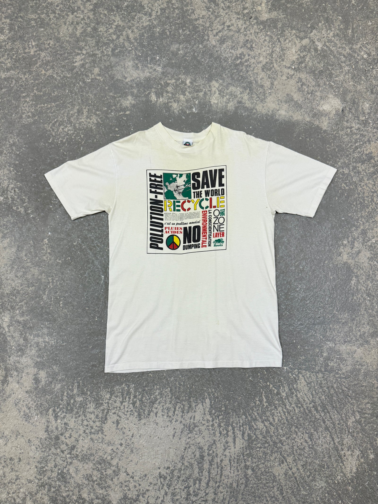 Vintage Pollution-free Save the World T-shirt (XL)