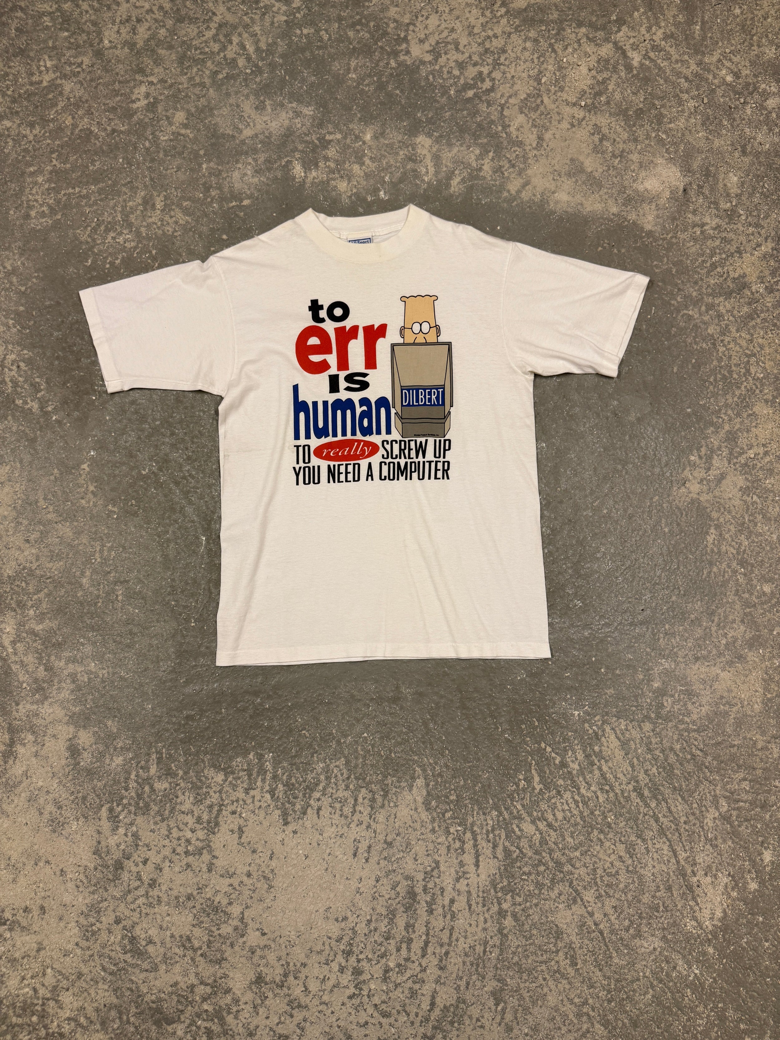 Vintage Dilbert to Err is Human T-shirt (L)
