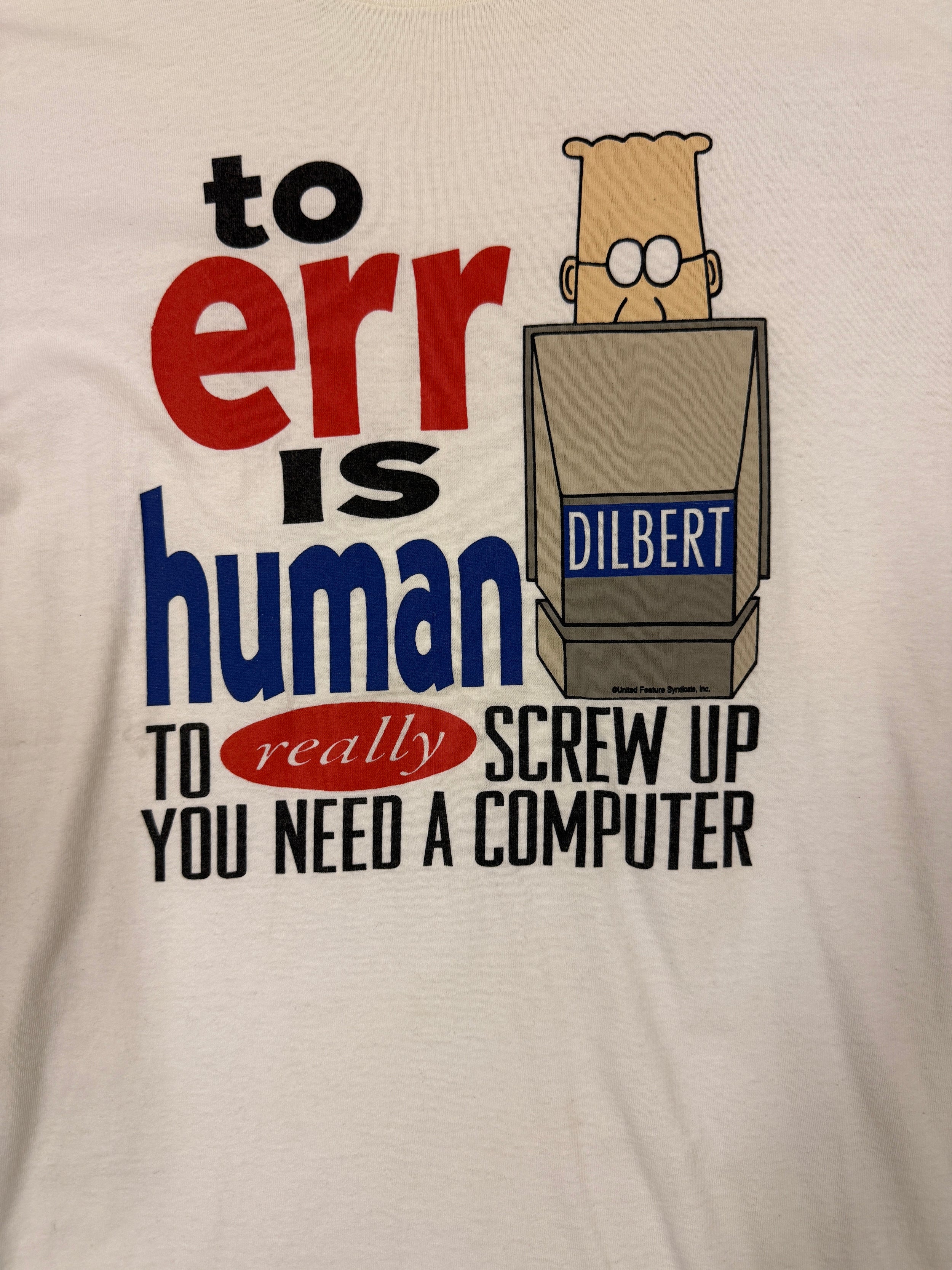 Vintage Dilbert to Err is Human T-shirt (L)