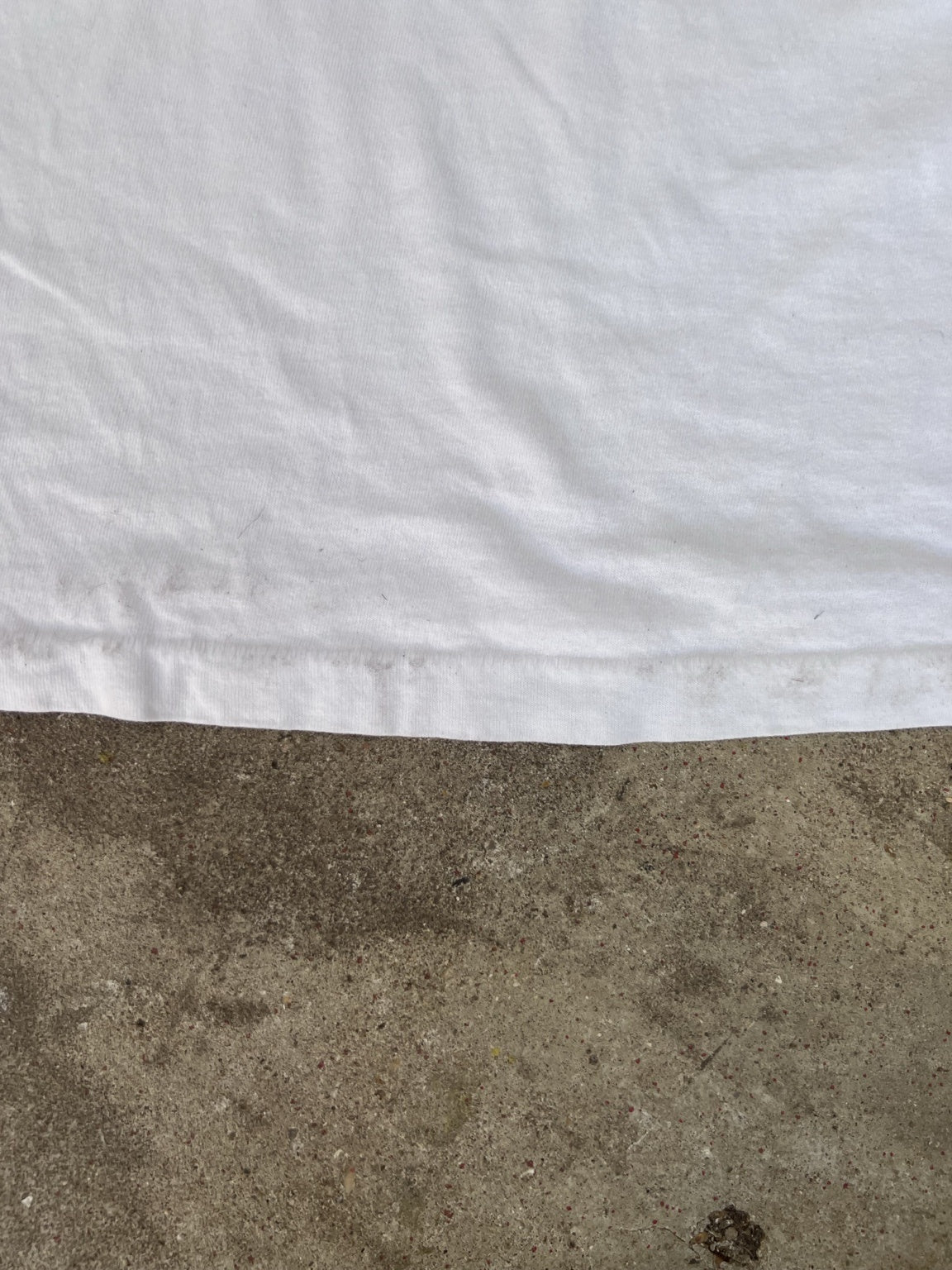 Vintage T-shirt hem construction detail