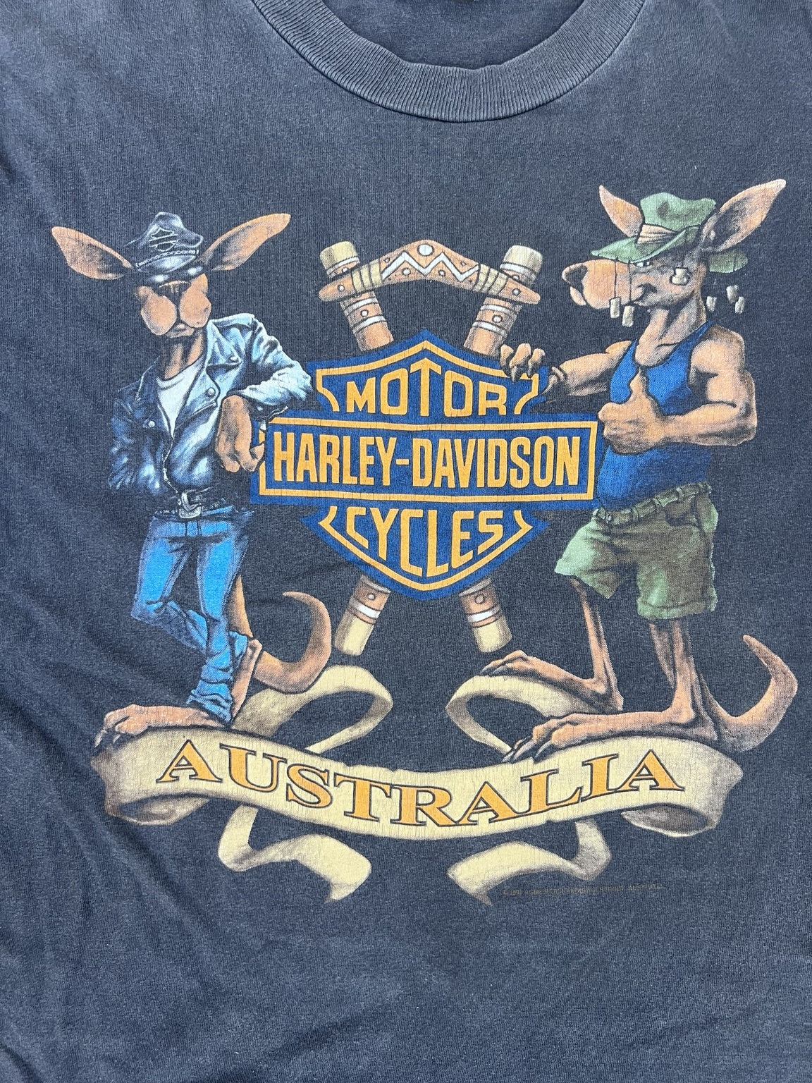 Vintage Harley-Davidson Australia kangaroo graphic detail