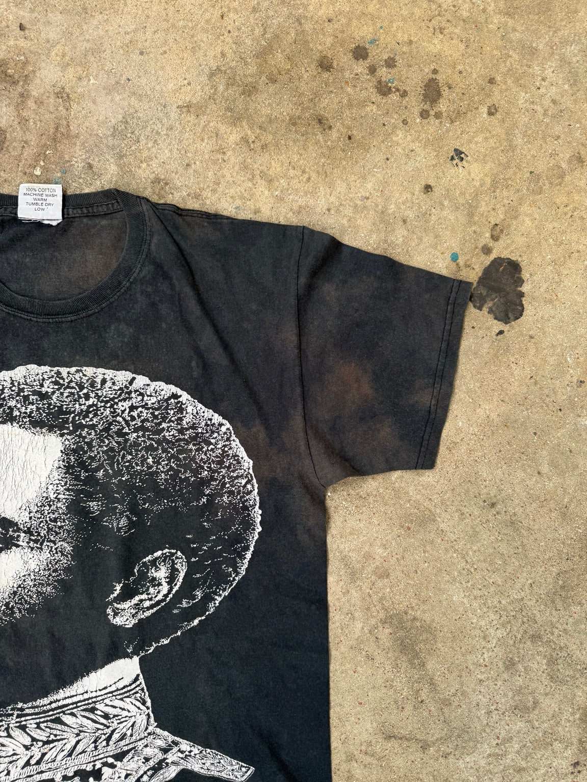 Haile Selassie vintage T-shirt sleeve detail