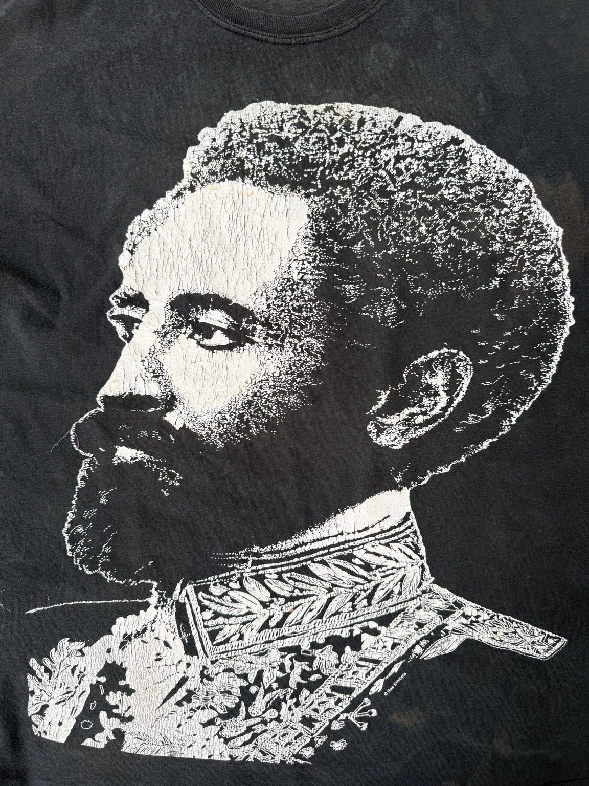 Haile Selassie vintage T-shirt graphic detail
