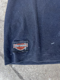Vintage 1991 Harley-Davidson 3D Emblem woven label detail