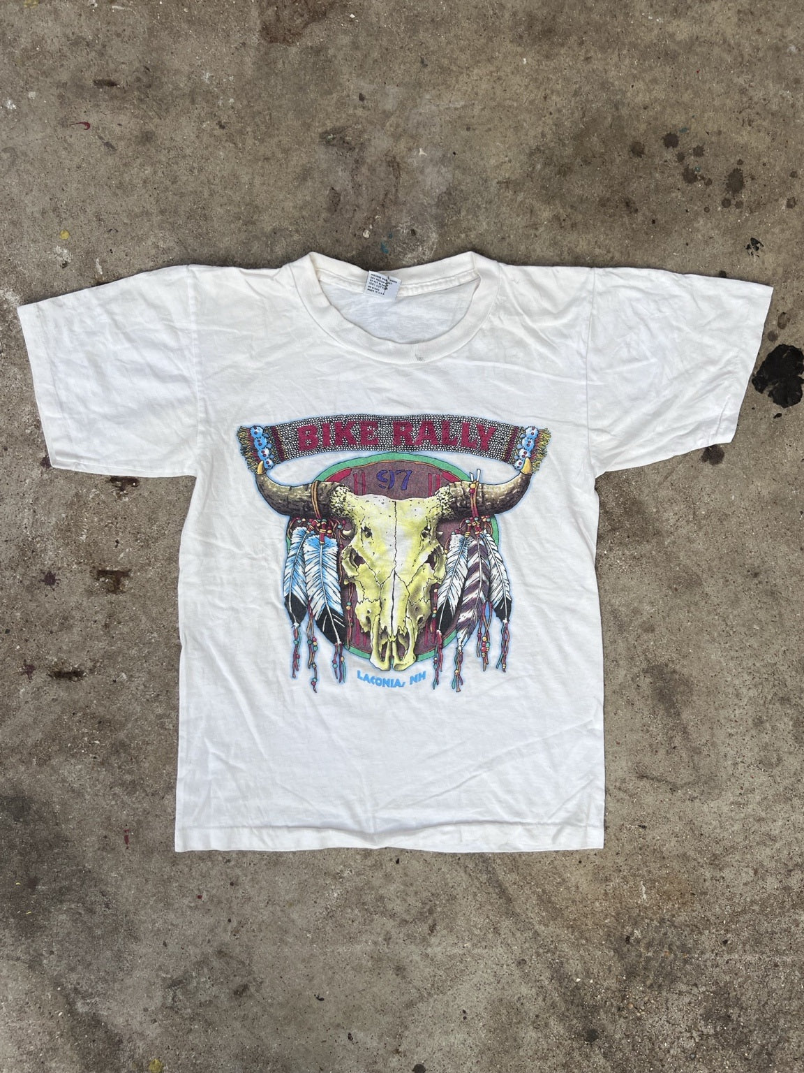 Front skull and feathers Bike Rally 97 Laconia NH