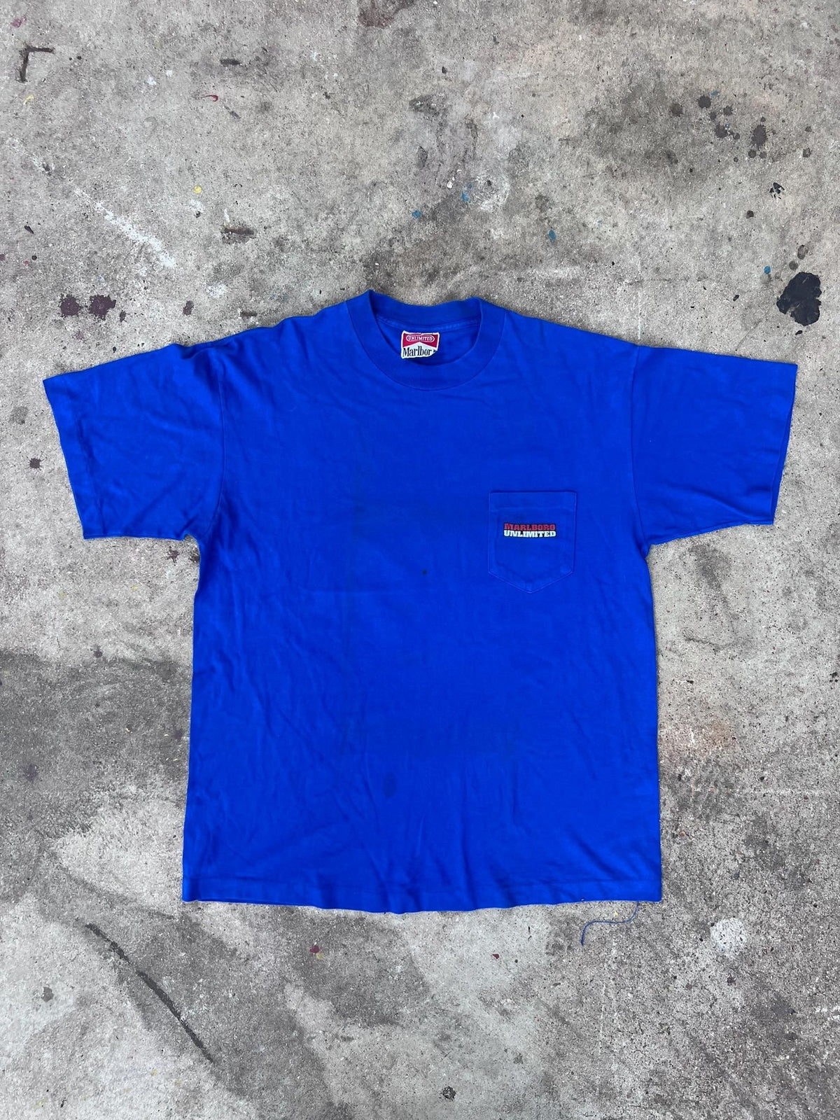 Marlboro Unlimited blue vintage pocket T-shirt front