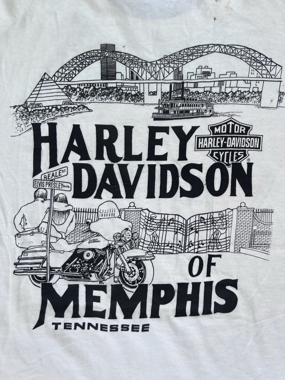 Vintage Harley-Davidson Memphis back graphic detail