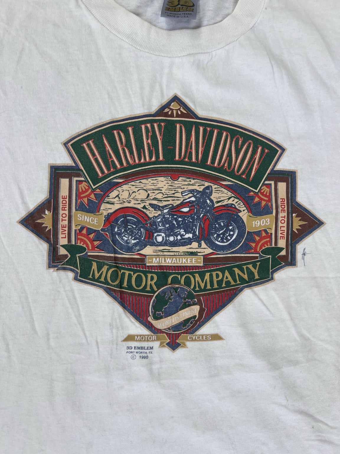 Vintage Harley-Davidson front graphic detail
