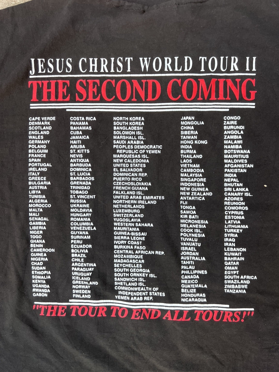 Jesus Christ World Tour II back-detail