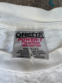 Oneita Power-T Large Made in USA neck tag