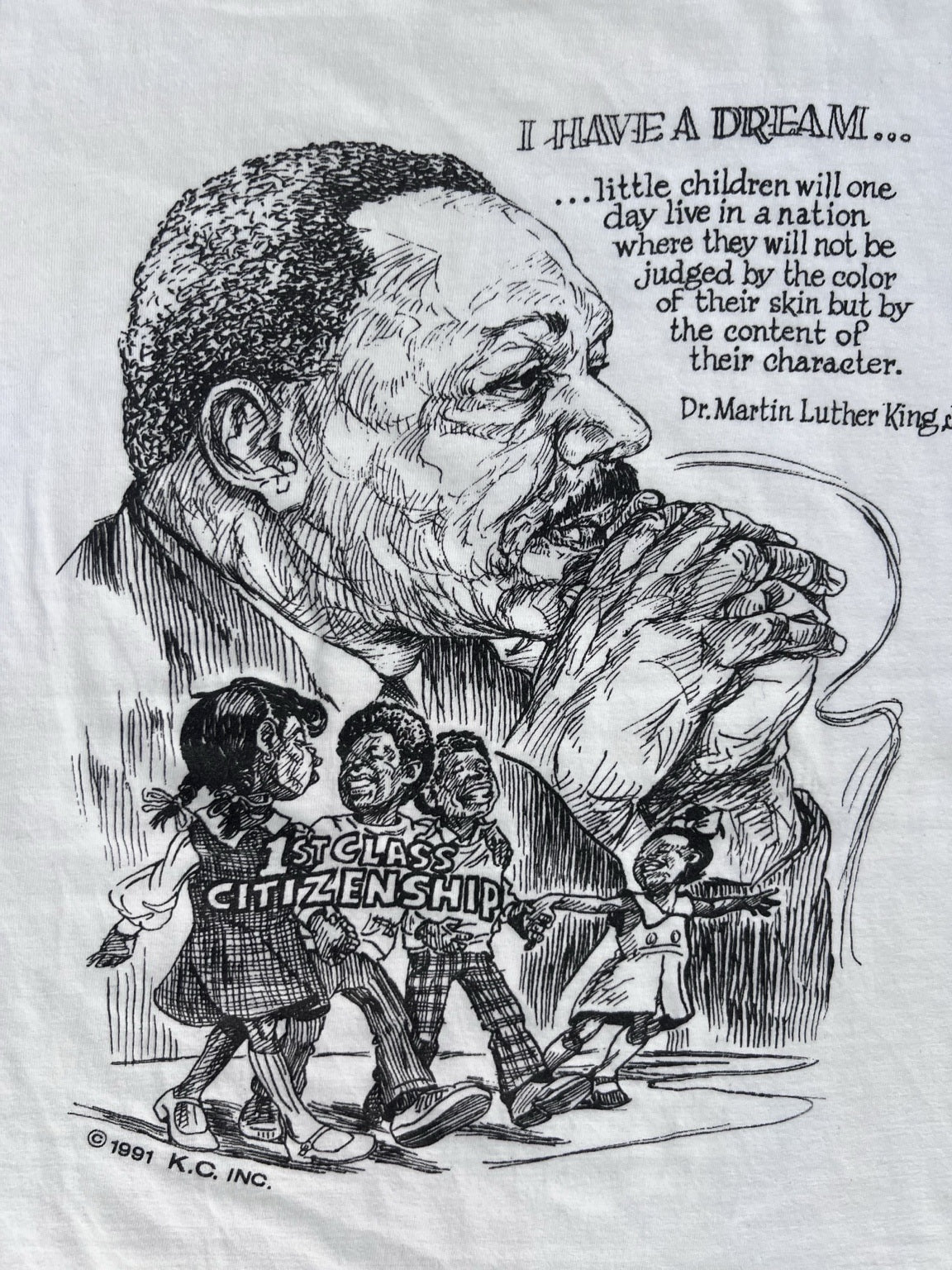 Vintage Martin Luther King Jr. 1991 Graphic close-up