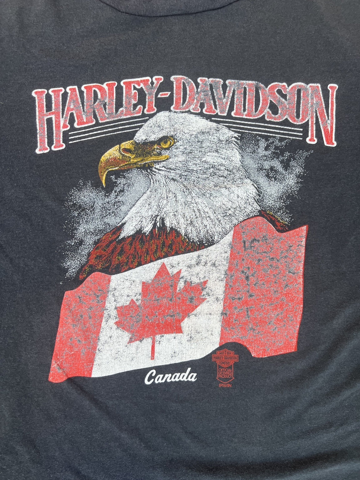 Vintage Harley-Davidson Niagara Falls Canada T-shirt detail
