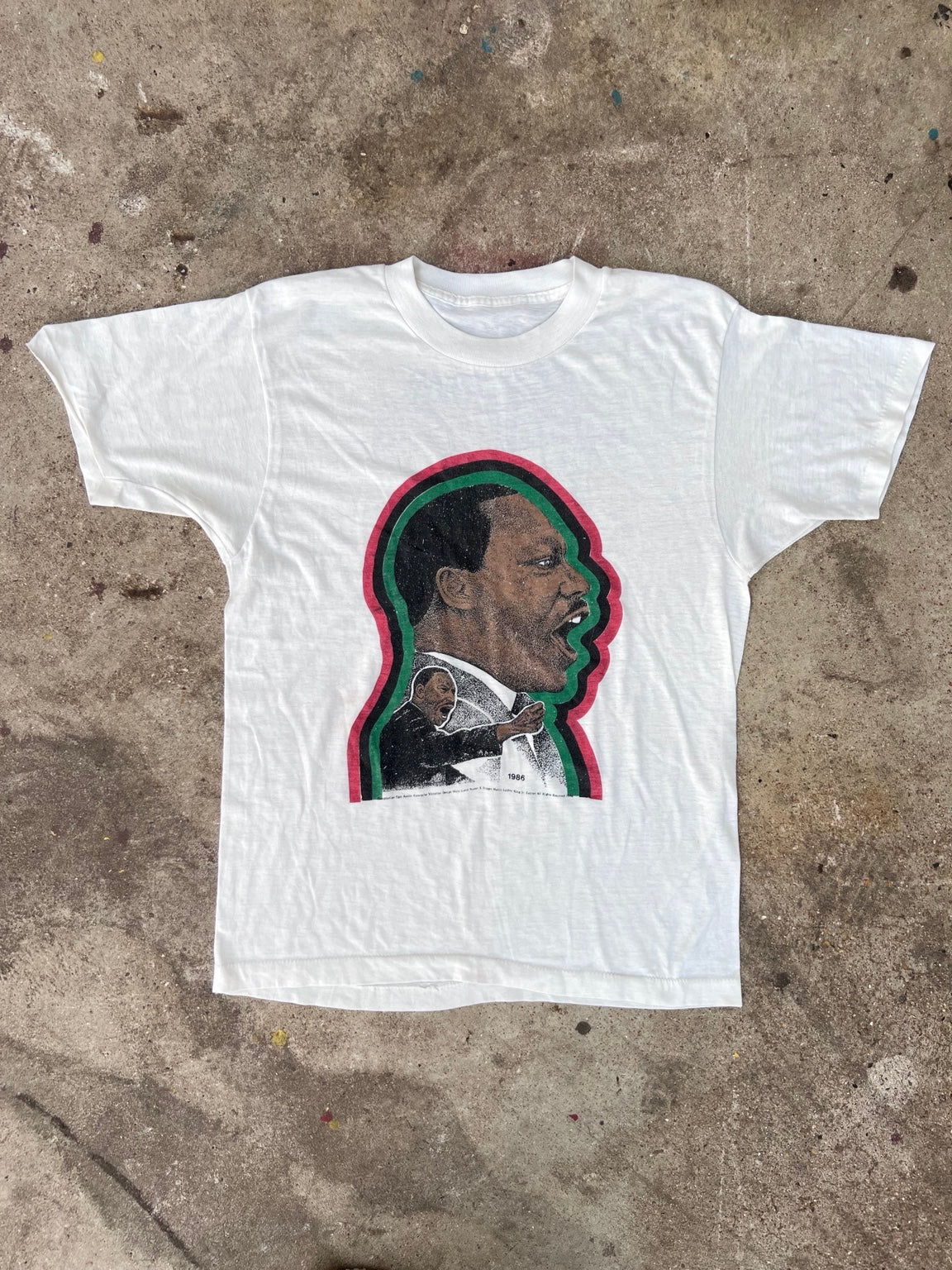 Vintage 1986 Martin Luther King Jr. graphic T-shirt front